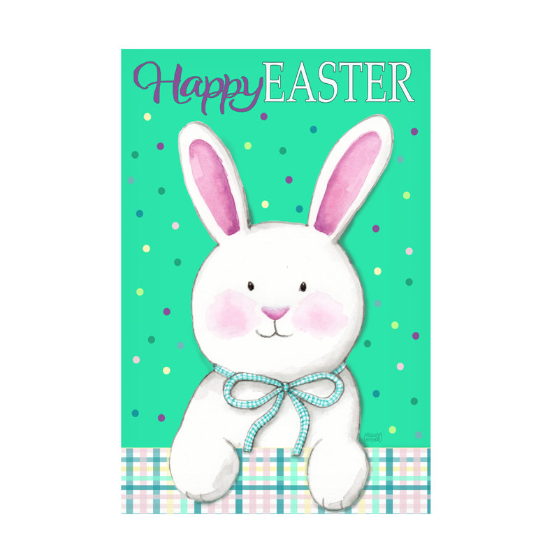 Art sur toile, lapin joyeux Pâques, H 22 po x l 32 po