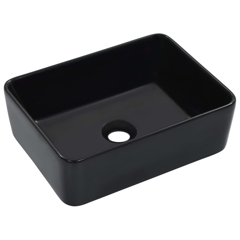 Belfry Bathroom Radu Ceramic Rectangular Sink, Black, 13cm H x 40cm W x 30cm D