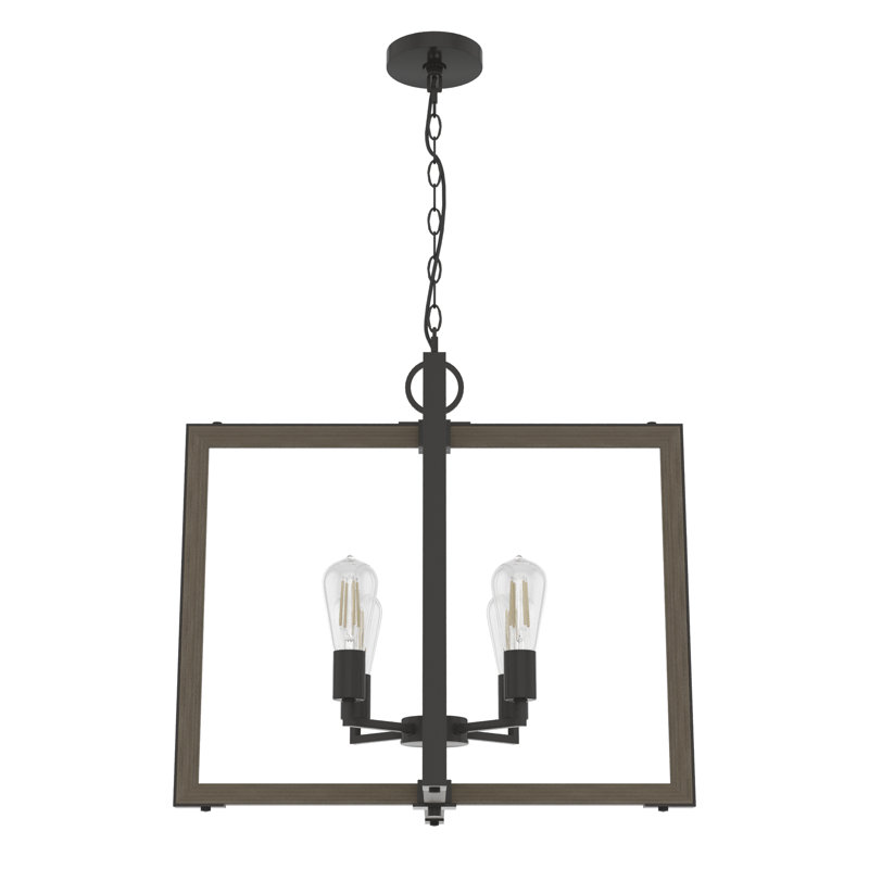 Luminaire suspendu 4 lumières Woodburn, Bronze noble