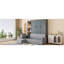 Grand lit escamotable peu encombrant, design moderne gris en MDF avec canapé