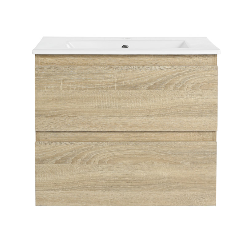 Meuble-lavabo mural 24 po Haxby, Chêne, Blanc
