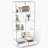 Modern Glass Display Cabinet with 2 Large Drawers , Quick-assembly Antique Cabinet with LED lights, Tempered Glass Bookshelf, 2-Door Storage Case with 4 Shelves-974265831