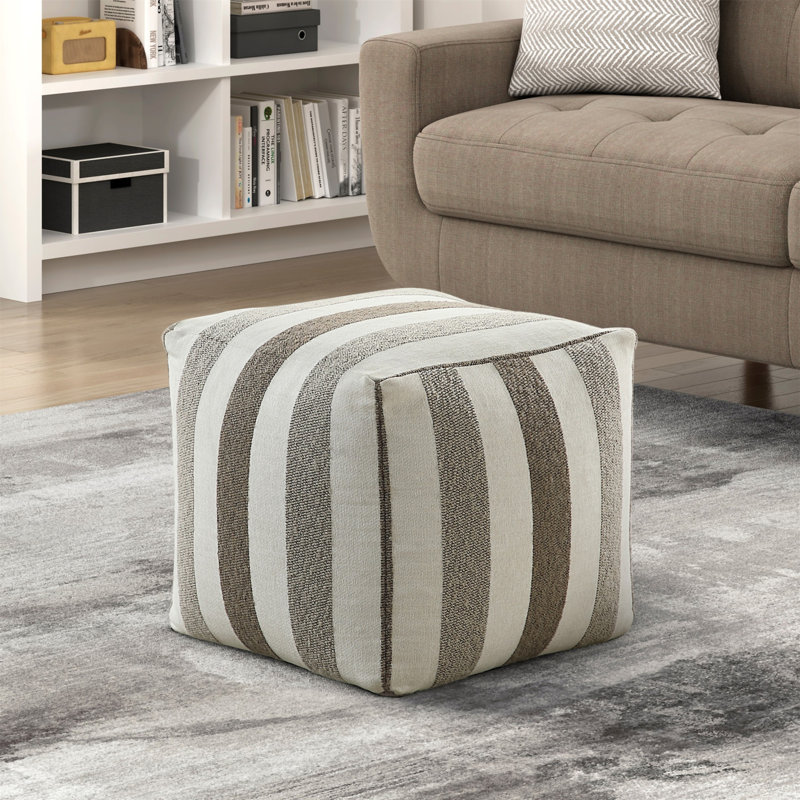 Repose-pieds rembourré moderne en tissu jacquard multicolore