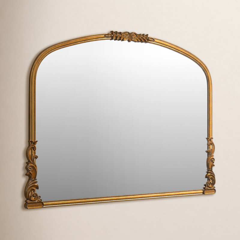 Keith Engineered Wood Wall Mirror, 28" H x 38" W, Antique Gold, Horizontal