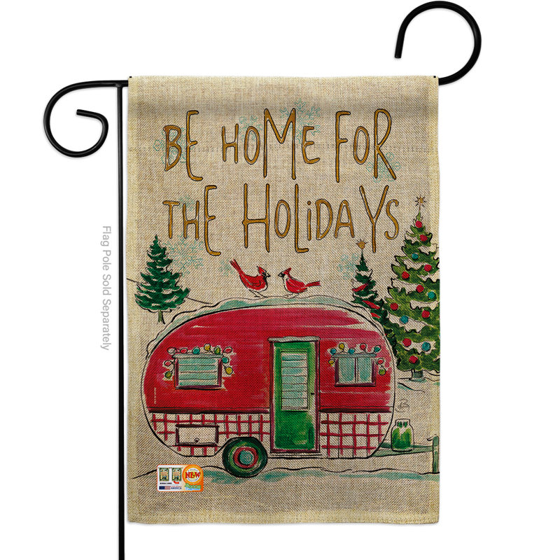 Drapeau de jardin en polyester 1 face 6,5 po x 1 pi 1 po Home for Holiday