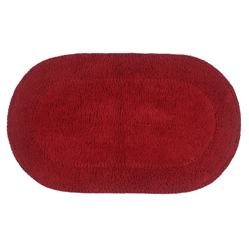 Tapis pour salle de bain 100% coton Double Ruffle Collection, L 21 po x L 34 po, Rouge