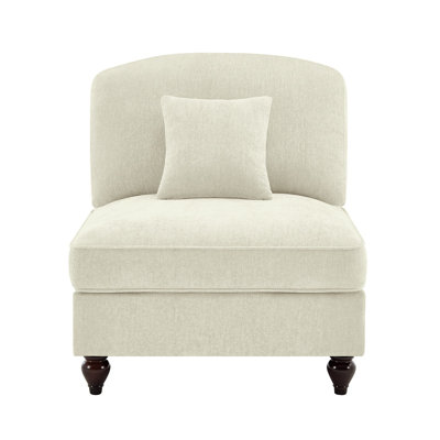 Armless Sofa Chenille With 1 Pillow