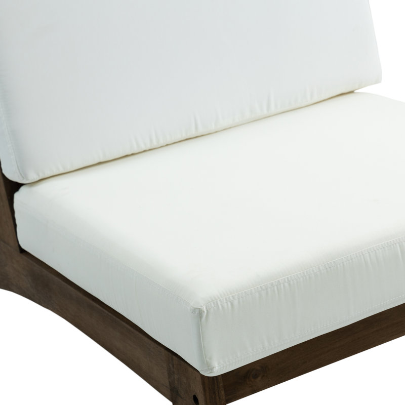 Riggleman Garden Chair with Cushion, White, Brown