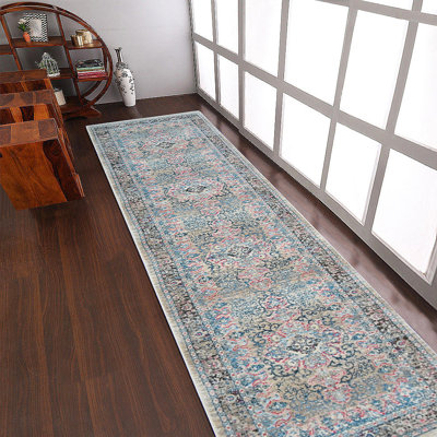 Beier MACHINE MADE POLYESTER AREA RUGS - Runner | Multicolor | Oriental Design, Low Pile Machine Made Area Rugs for Living Room, Bed Room