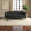 Canapé luxueux en velours noir avec capitonnage à boutons et garniture cloutée - Design Chesterfield moderne pour le salon et la chambre à coucher-736532847