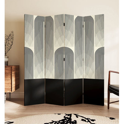 Cloison d'intimité pliable 4 panneaux Mid Century