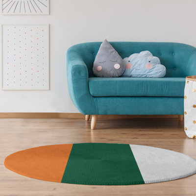 Tapis orange/vert