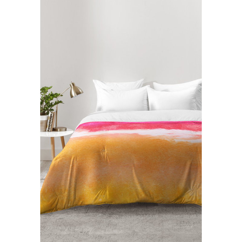 Ensemble d'édredon tangerine Laura Trevey, Édredon pour lit simple TG + 1 taie décorative