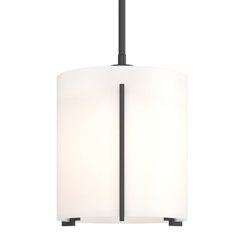 Exos 1 - Light Single Cylinder Pendant with Opal Shade, Black, Large