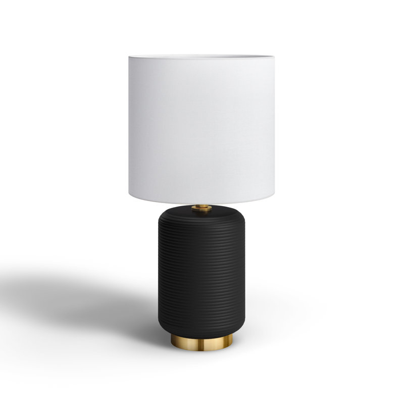 Gracie Table Lamp, Matte Black/Brushed Brass