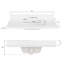 Comptoir de meuble-lavabo en quartz blanc pur 43 po Ariel avec rebord à onglet de 1,5 po d'épaisseur avec lavabo simple rectangulaire à gauche et dosseret inclus