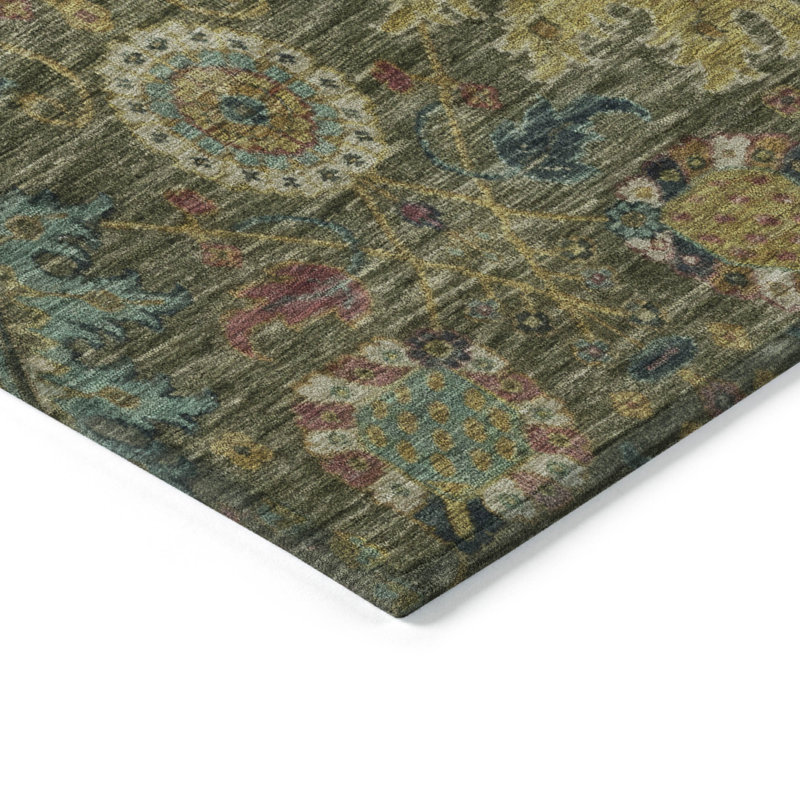 Tapis intérieur / extérieur lavable à la machine Jacinto ACN2151 Medallions, Rectangulaire 3 pi x 5 pi