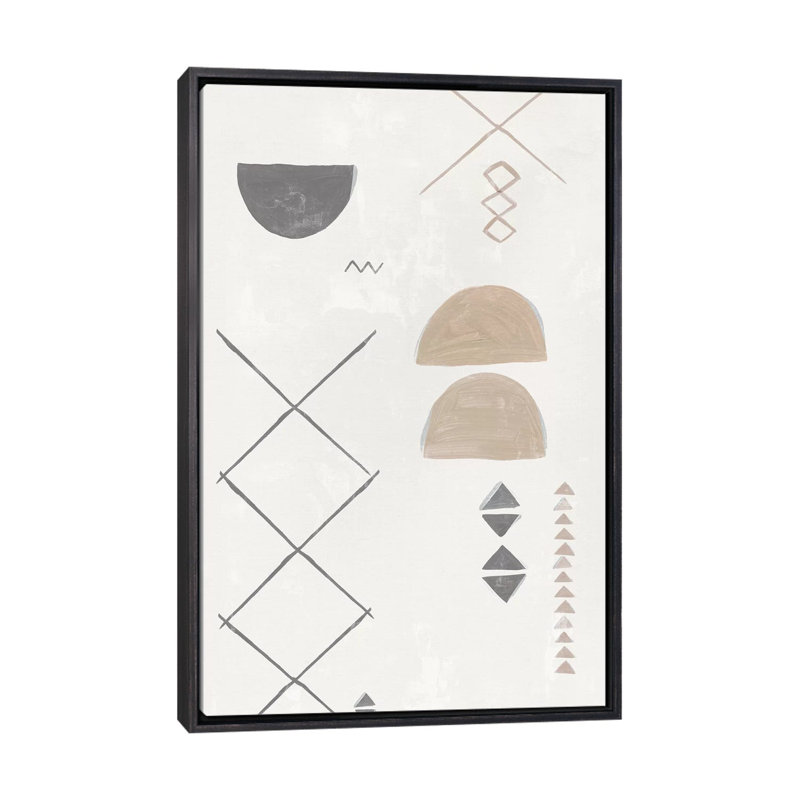 Ancien tissu I par Isabelle Z - reproduction d'art, Toile avec cadre noir patiné, H 48 po x l 32 po x P 1,5 po, Aucun mat