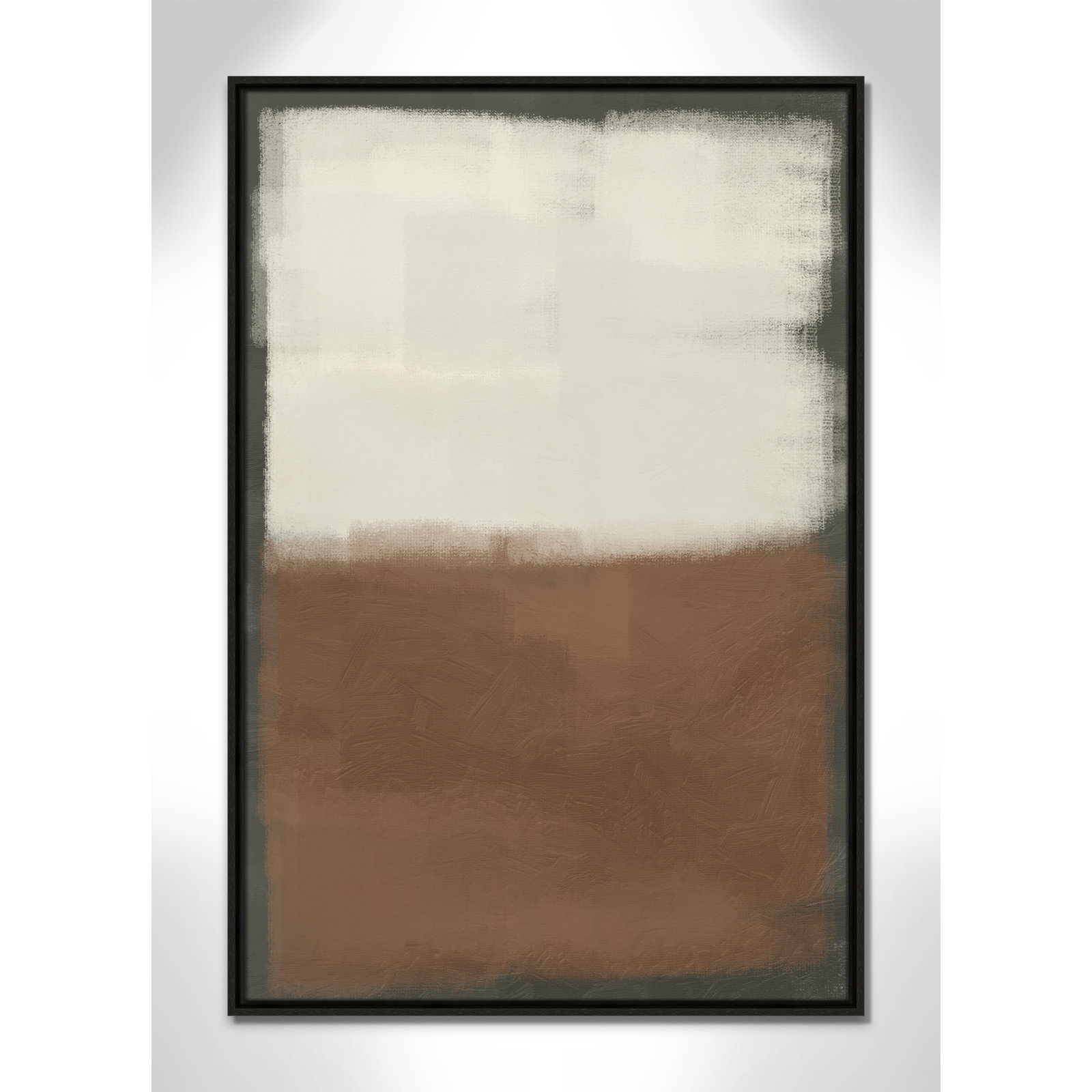 Alabaster Burst 2 - Floater Frame Print on Canvas, 37.5" H x 25.5" W x 2" D, Espresso 