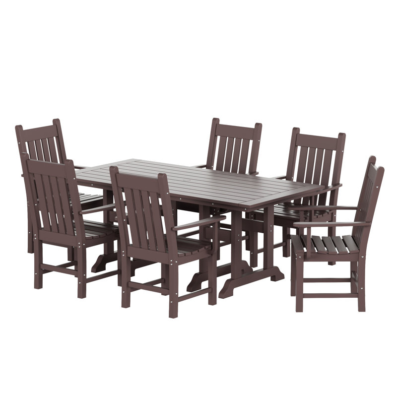Ensemble de salle à manger rectangulaire pour 6 personnes 71 po Laguna, Brun