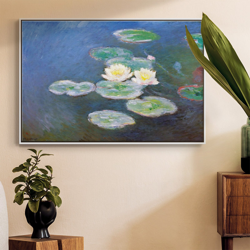 Nénuphars, effet de soirée, 1897, reproduction d'art sur toile, H 25 po x l 37 po x P 2 po, Blanc