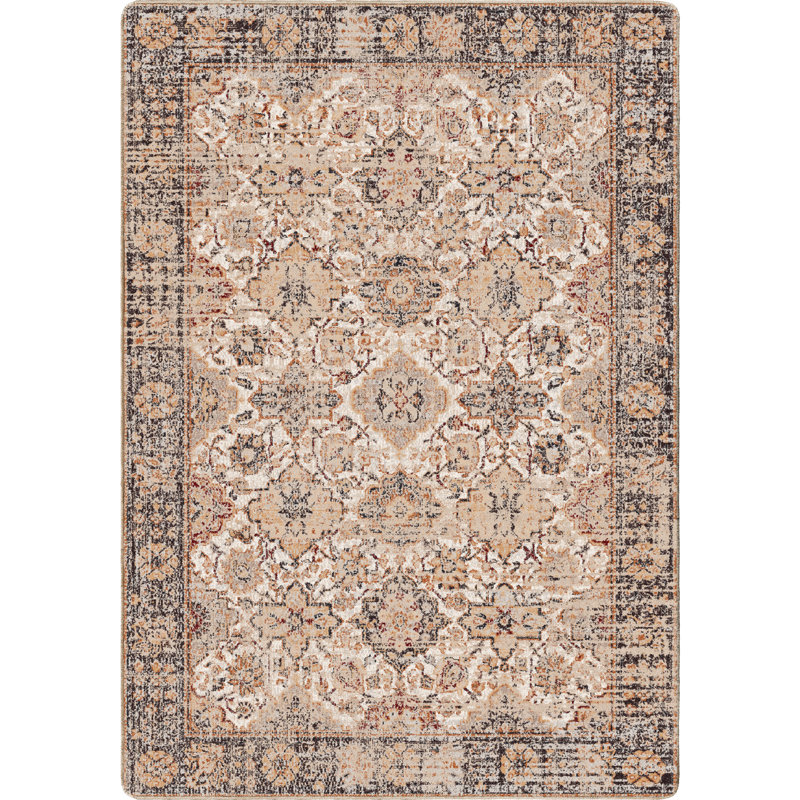 Residency Vintage Focus Traditional Persian Area Rug, Rectangle 5'4" x 7'8"