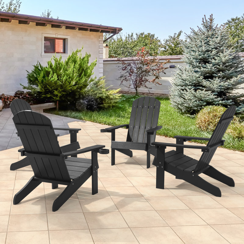 Berni Outdoor Adirondack Chair, Black