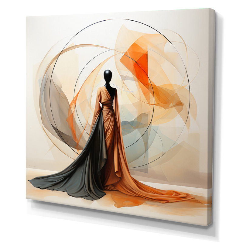 Abstrait contemporain danseur africain - art mural femme afro-américaine, H 30 po x l 30 po x P 1 po, Toile tendue