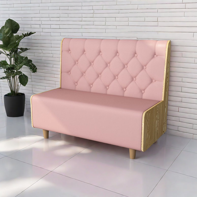 Banc rembourré en similicuir Modern Modern, Rose