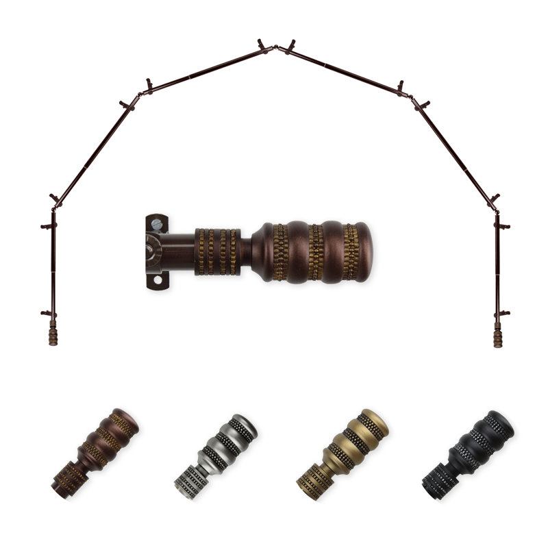 Tringle à rideaux simple 0,81 po Parinaaz, Cacao, 18 à 28 po (de chaque côté)