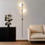 Equinox 62" Modern Industrial Plug-In Wall Sconce with Black Finish, Adjustable Heads, and Frosted Globe Shades, Integrated LED-69896182
