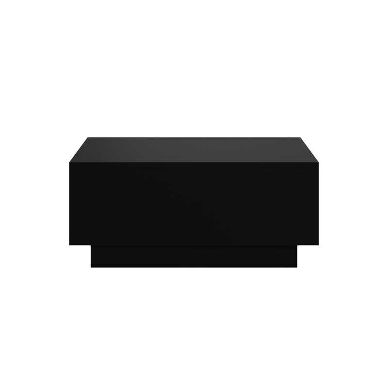 Coffee Table Caoilainn with Storage Compartments, Black, 40cm H x 90cm L x 60cm W
