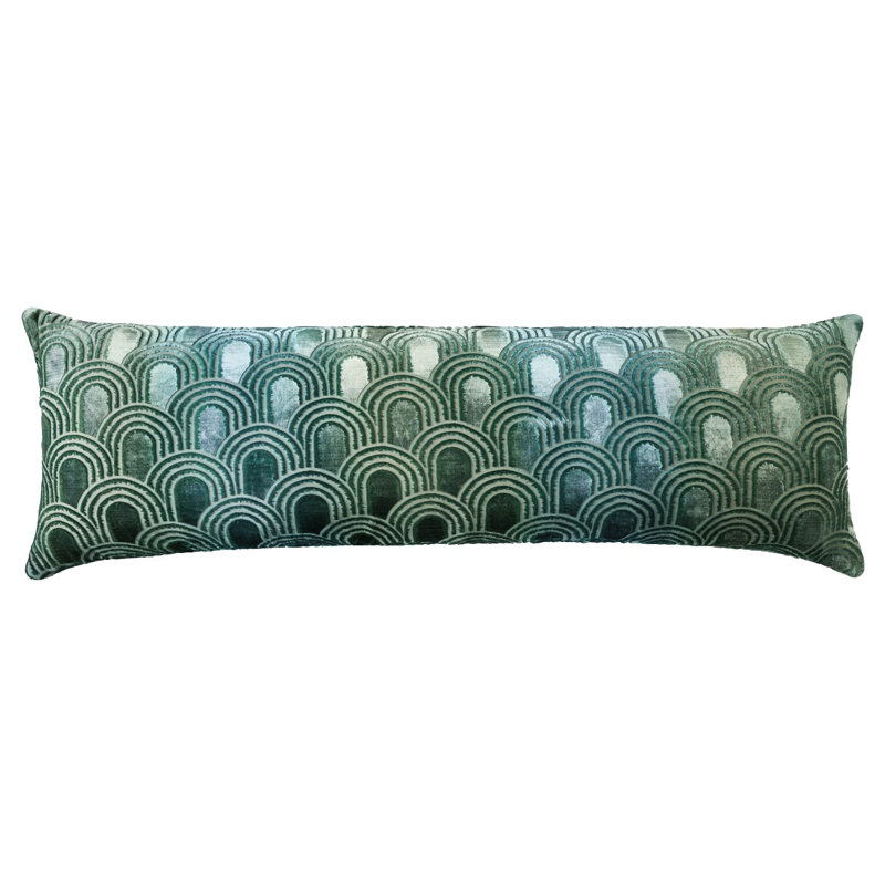 Endless Velvet Pillow, Rectangle 14"H x 40"W, Basil