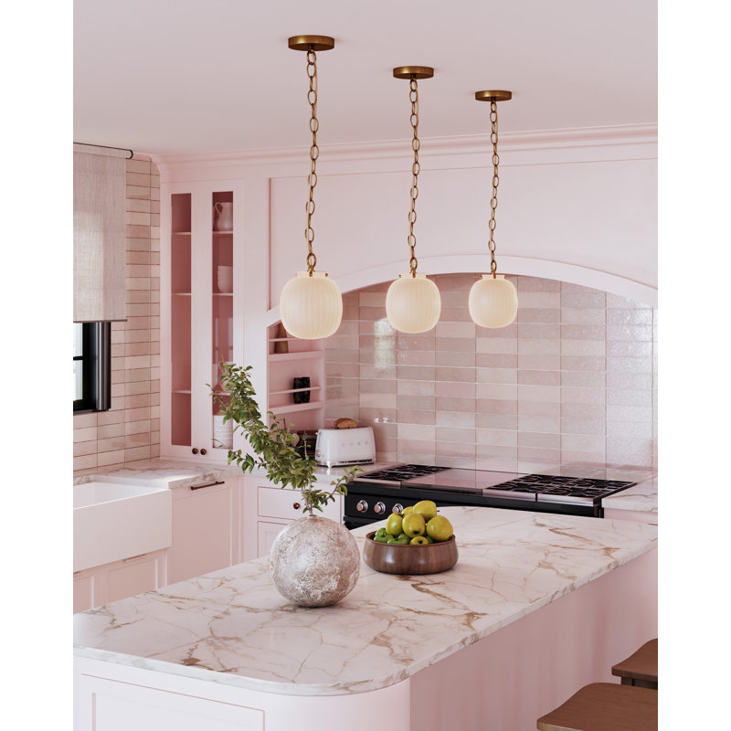 Luminaire suspendu 7 po Cherise, Doré, H 86,88 po x l 11,88 po x P 11,88 po