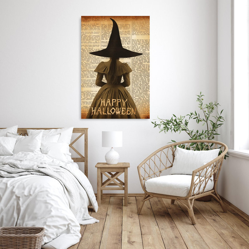 «Witch Happy Halloween», impression sur toile tendue, H 14 po x l 11 po x P 1,25 po