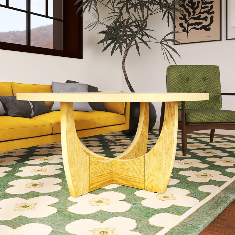 Table d'appoint ronde en bois, H 17,38 po x l 36 po x P 36 po