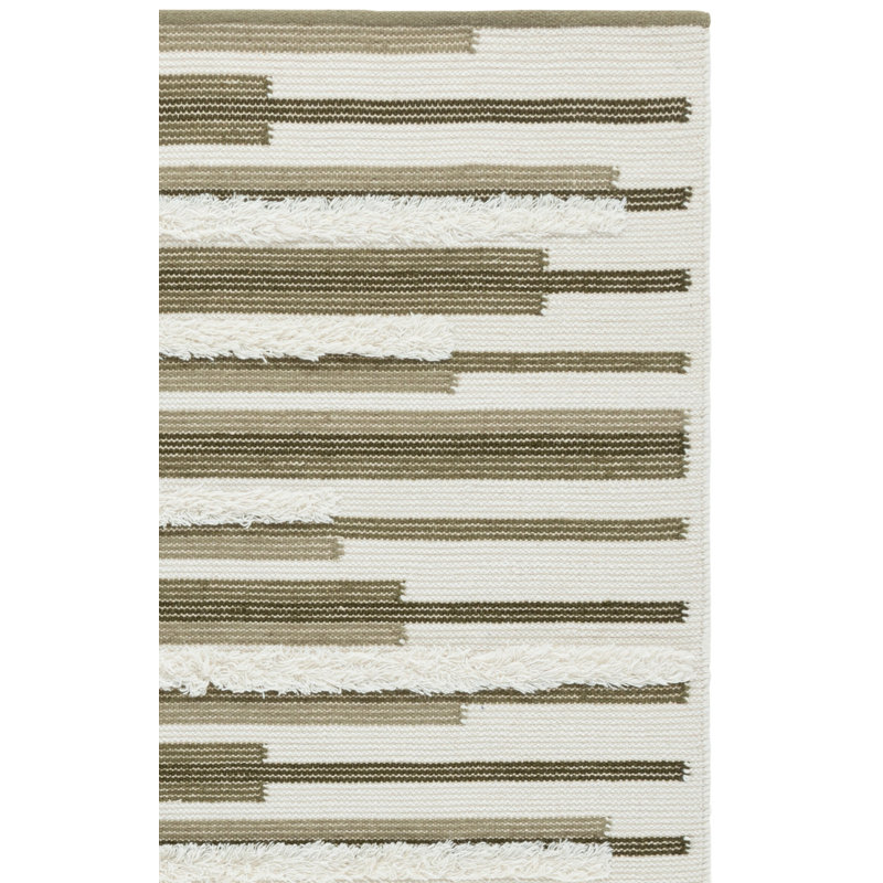 Kenya Hand Woven Wool;Cotton Striped Indoor Rug, Rectangle 3' x 5'