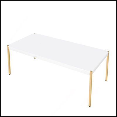 White & Gold Finish Coffee Table