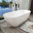 63'' x 29'' Freestanding Solid Surface Bathtub in Glossy White