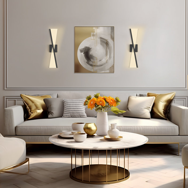 Luminaire mural industriel en cristal 23,6 po avec télécommande, Noir mat
