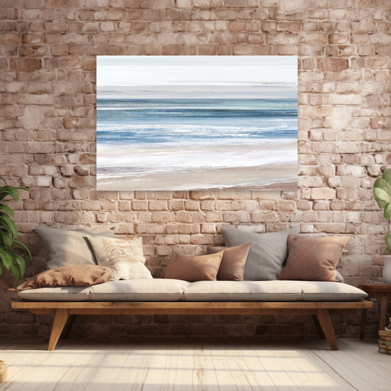 «Serene Coastal Horizon I», art mural côtier, H 40 po x l 60 po