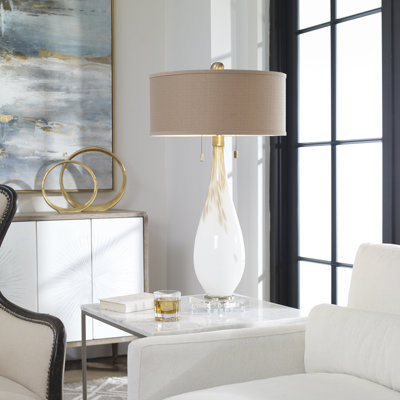 Lampe de table 32 po en verre-rucker