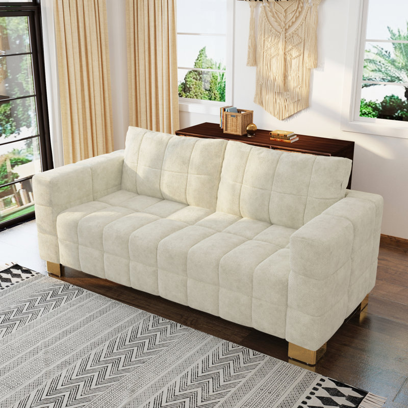 81.89"square Armrest Upholstered Sofa, Beige