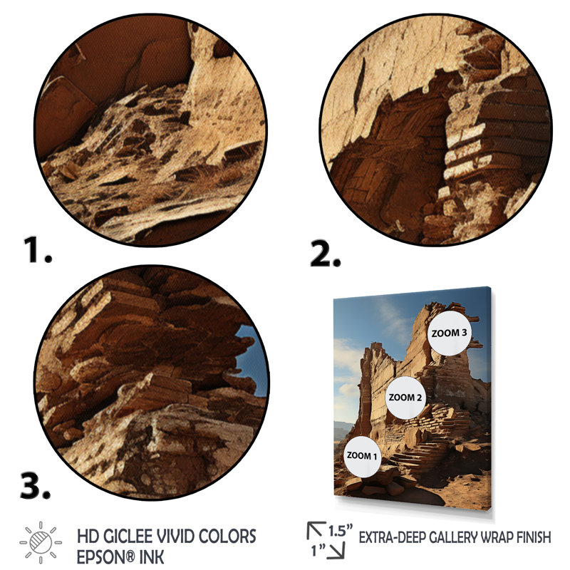Averiee Desert Spires III sur impression sur toile, H 20 po x l 12 po x P 1 po, Cadre photo noir