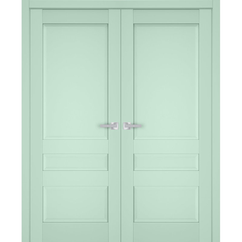 Portes françaises à panneaux en bois Veregio, 60 po x 96 po, Olive