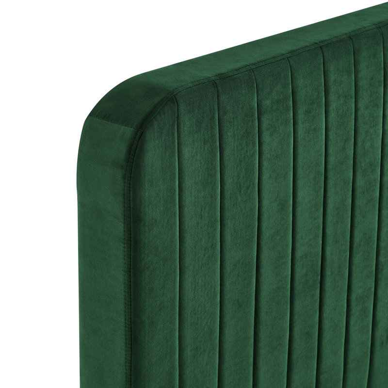 Celine Channel Tufted Performance Velvet Platform Bed, Twin, Emerald