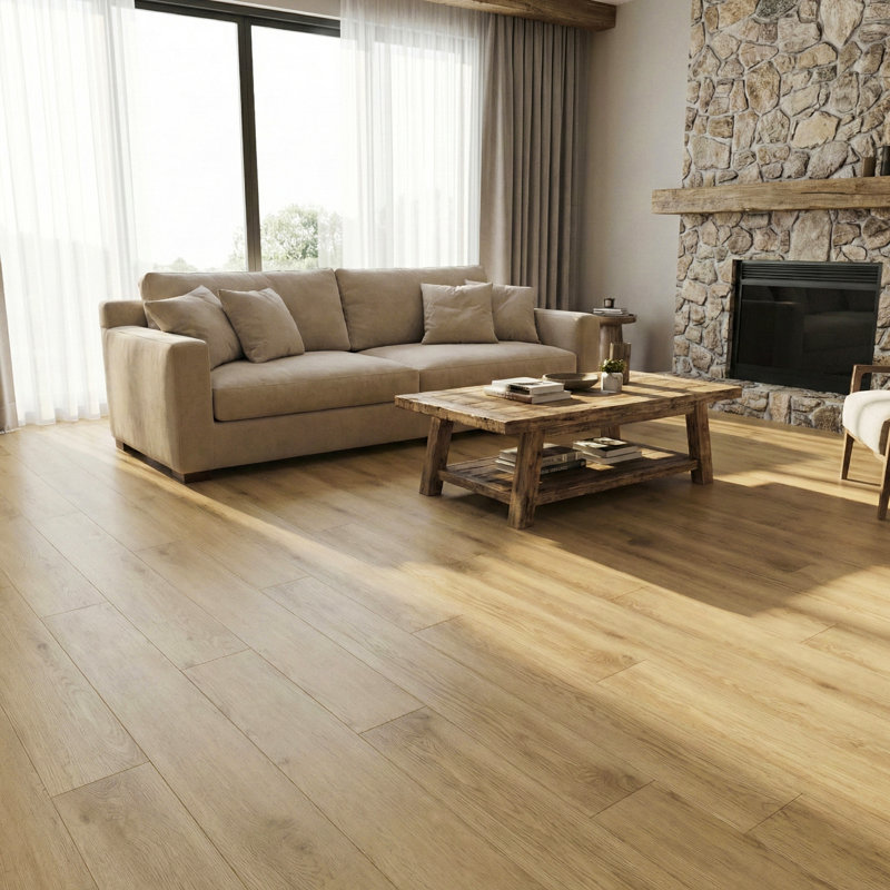 6" x 36" x 1.5mm Peel & Stick Vinyl Floor Tile, DIY Water Resistant Plank Flooring Flooring Plank (54 sq.ft./case), Light Oak