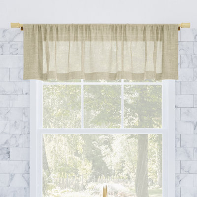 Akari Slub Texture Stripe Cotton Cafe Curtain Valance