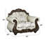 Chaise Pierce avec coussin, tissu beige et finition cerise