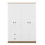 Garde-robe blanche 4 portes avec tiroirs intégrés, tablette simple et tringle